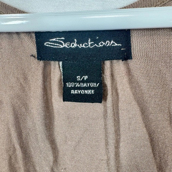 Seductions Ruffle Tank Top Sleeveless Zipper Front Layered Brown Orange White S - Picture 3 of 9